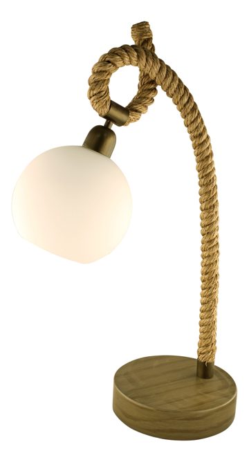 Lampa s povrazom v štýle móla, bielo matné sklenené tienidlo – výška 69 cm