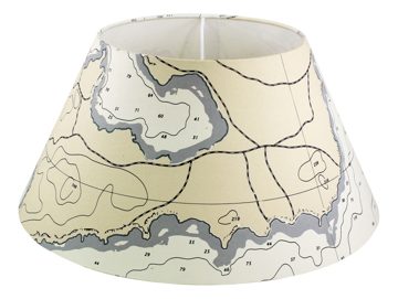 Papierové tienidlo s motívom námornej mapy, E27 – priemer 20/36 cm, výška 17 cm