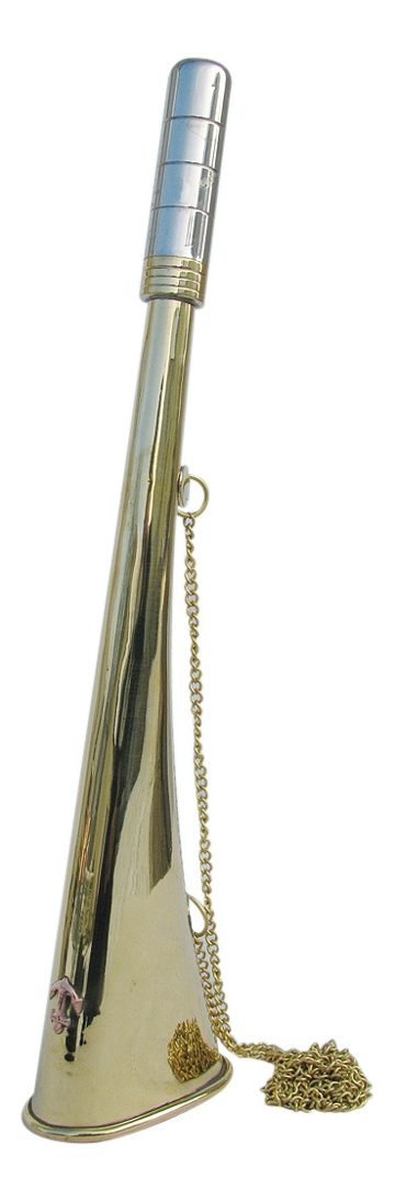 Hmlový roh mosadzný s retiazkou – dĺžka 30 cm