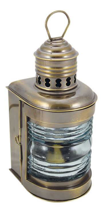 Stožiarová lampa mosadzná antik s petrolejovým horákom – výška 23 cm
