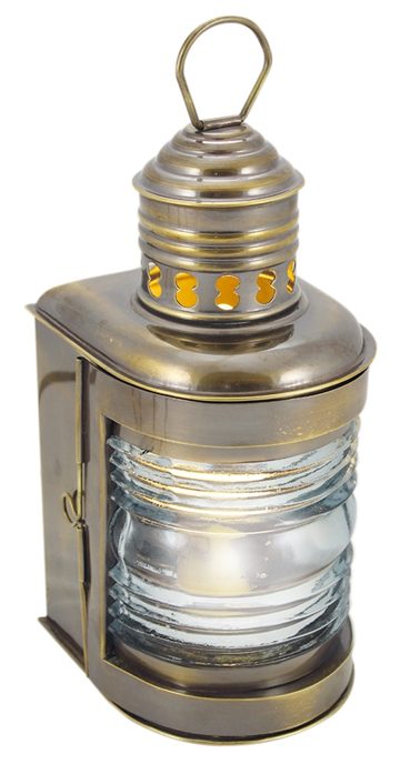 Stožiarová lampa mosadzná antik, elektrická 230 V – výška 23 cm