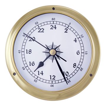 24-hodinové hodiny mosadzné – priemer 11,5 cm