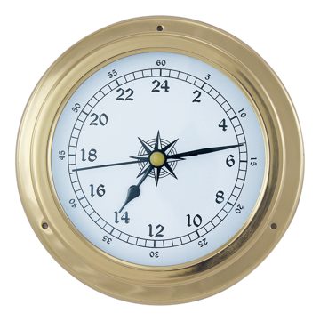 24-hodinové hodiny mosadzné – priemer 14,5 cm
