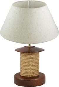 Lampa s povrazom, drevo, 230 V – výška 35 cm, bez tienidla
