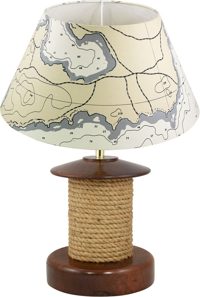 Lampa s povrazom, drevo, 230 V – výška 35 cm, bez tienidla