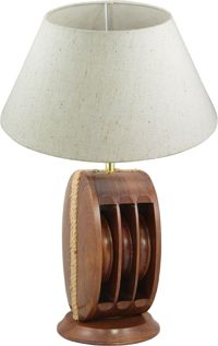 Lampa lodná kladka, drevo, 230 V – výška 40 cm, bez tienidla