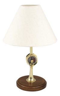 Stolová lampa v tvare lodného telegrafu, mosadz a drevo – výška 28,5 cm, bez tienidla