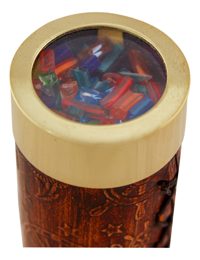 Kaleidoskop z mosadze a kože – dĺžka 17 cm