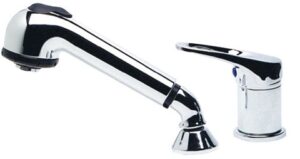 Pochrómovaná jednopáková batéria s výsuvnou sprchovou hlavicou a hadicou 1,5m - pre studenú a teplú vodu – Obrázok 1