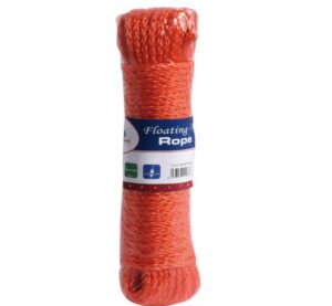 Plávajúce lano oranžové pre záchranné kolesá 30m, Ø 6mm s plastovou karabínkou – Obrázok 1