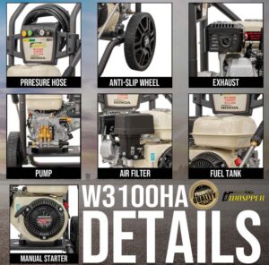 Waspper W3100HA benzinmotoros magasnyomású tisztító, Honda, 5.5 LE, 213 bar/3100 PSI - Image 11