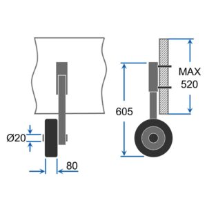 Kolieska prepravné ET260 čierno/modré – Obrázok 4