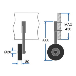 Prepravné kolieska ET350 čierno/červené – Obrázok 5