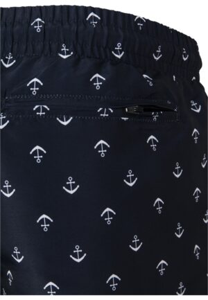 Plavky Urban Classics Pattern Anchor - navy – Obrázok 3