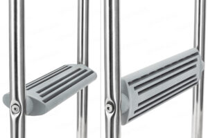 Skladací nerezový rebrík s plošinou pre nafukovacie člny – Obrázok 5