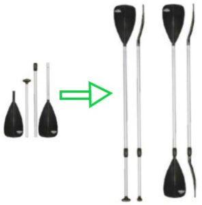 SUP Teleskopické hliníkové kombinované pádlo 170-215cm