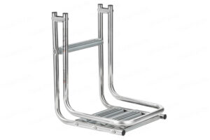 Skladací nerezový rebrík s plošinou pre nafukovacie člny – Obrázok 3