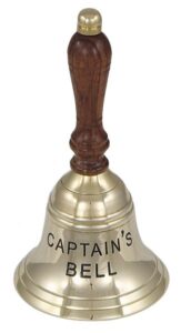 Stolový zvon mosadzný s nápisom CAPTAIN´S BELL - 16,5 cm