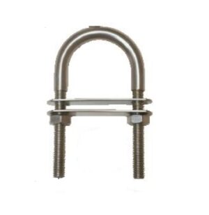 AQUINOX Nerezový U strmeň so zosilneným okom a dvomi upínacími doskami – Obrázok 1