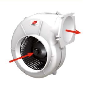 JOHNSON PUMP radiálový ventilátor s prírubou 12V 280m³/h