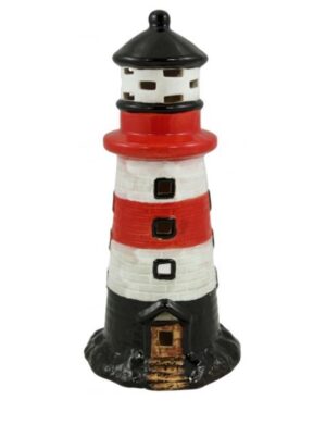 Keramický svietnik Maják červený - 24,5 cm – Obrázok 1