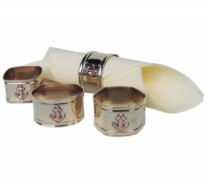 Mosadzné krúžky na obrúsky s námorným motívom - set 4 ks – Obrázok 1