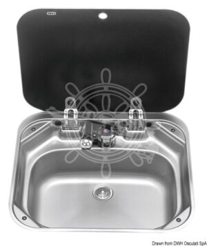 Nerezový drez s krytom 420 x 370 mm – Obrázok 1