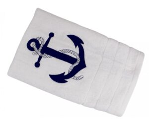 Uterák námornícky s kotvou 30 x 50cm biely – Obrázok 3