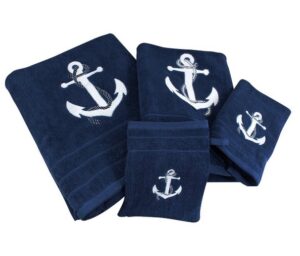 Uterák námornícky s kotvou 30 x 50 cm tmavo modrý – Obrázok 1