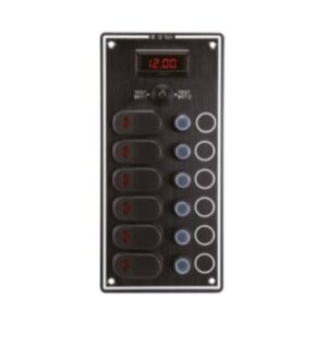 Ovládací panel so 6 spínačmi a digitálnym voltmetrom – Obrázok 1