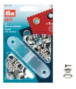 PRYM - Oká na kryciu plachtu 8 mm vrátane náradia - set 24 ks