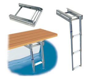 Teleskopický skladací rebrík ku platforme -  šírka 29 cm, 3 schodíky – Obrázok 1