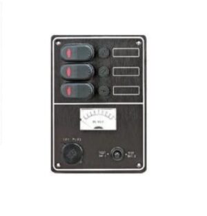 Vodotesný ovládací panel s 3 spínačmi a voltmetrom – Obrázok 1