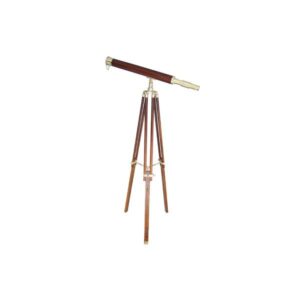 Ďalekohľad na podstavci z materiálu mosadz/drevo - L69 cm, H130 cm – Obrázok 1