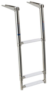 Nerezový teleskopický rebrík 30 cm - 3 schodíky