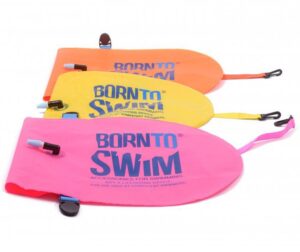 BornToSwim® Záchranný plavák, plavecká bójka a vak v jednom 64 x 30 cm - ružová – Obrázok 5
