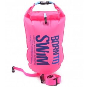 BornToSwim® Záchranný plavák, plavecká bójka a vak v jednom 64 x 30 cm - ružová – Obrázok 1