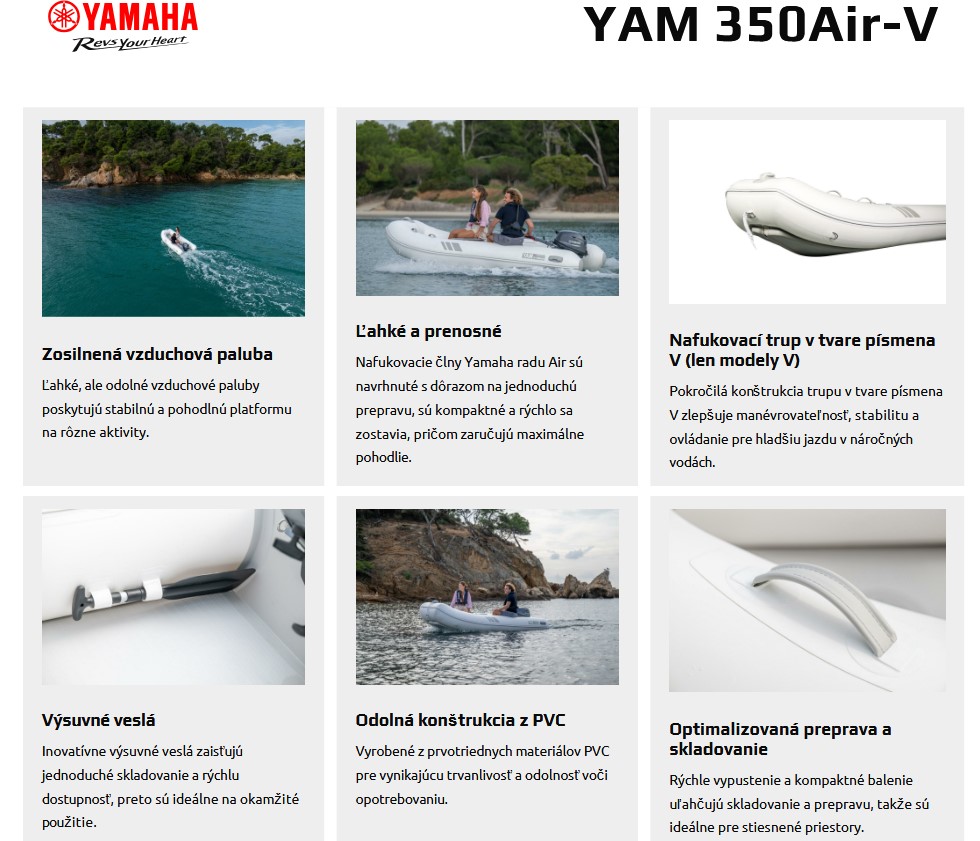 YAM 350 AIR-V nafukovací člun