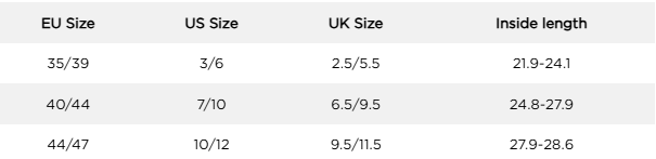 Tabuľka veľkostí Jobe Republik Wakeboard viazania