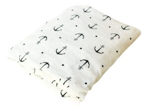 SEA-CLUB Bavlnená plachta na posteľ s motývom kotvy - 100 x 200 cm – Obrázok 4