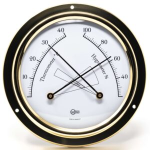 BARIGO TEMPO Termo/vlhkomer Ø 110 x 32 mm - leštená mosadz – Obrázok 5