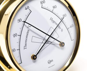 BARIGO TEMPO Termo/vlhkomer Ø 110 x 32 mm - leštená mosadz – Obrázok 4